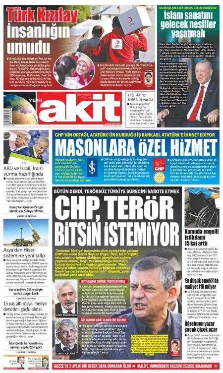 12 Ocak 2026 Yeni Akit Gazetesi Manşetleri