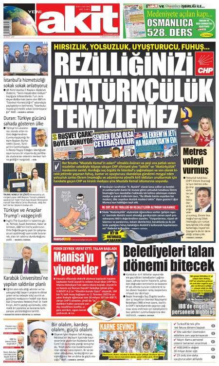 17 Ocak 2026 Yeni Akit Gazetesi Manşetleri