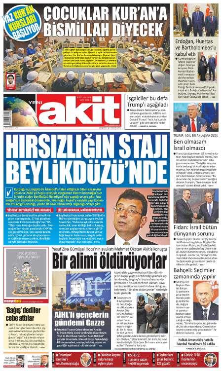 18 Haziran 2026 Yeni Akit Gazetesi Manşetleri