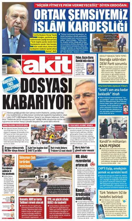 22 Ocak 2026 Yeni Akit Gazetesi Manşetleri