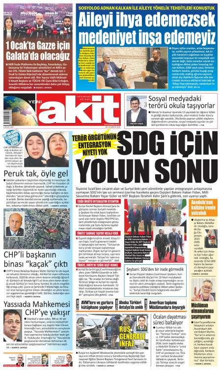 23 Aralık 2025 Yeni Akit Gazetesi Manşetleri