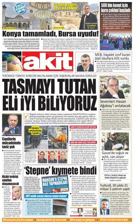 30 Aralık 2025 Yeni Akit Gazetesi Manşetleri