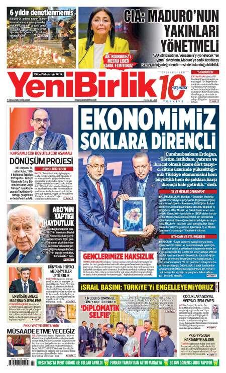 07 Ocak 2026 Yeni Birlik Gazetesi Manşetleri
