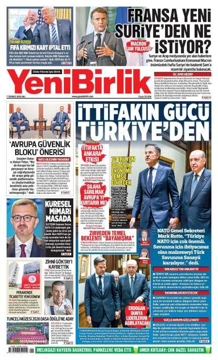 07 Temmuz 2026 Yeni Birlik Gazetesi Manşetleri