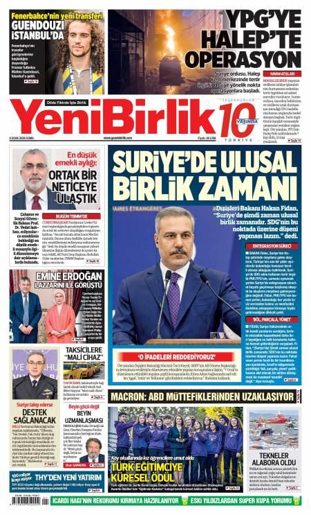 10 Ocak 2026 Yeni Birlik Gazetesi Manşetleri