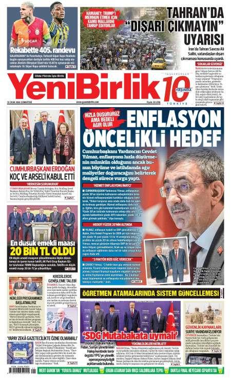 10 Ocak 2026 Yeni Birlik Gazetesi Manşetleri