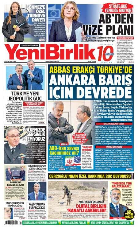 30 Ocak 2026 Yeni Birlik Gazetesi Manşetleri