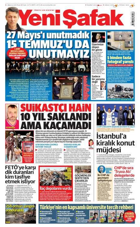 03 Ağustos 2026 Yeni Şafak Gazetesi Manşetleri