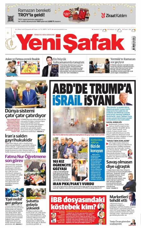 05 Mart 2026 Yeni Şafak Gazetesi Manşetleri