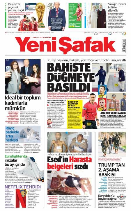 06 Aralık 2025 Yeni Şafak Gazetesi Manşetleri