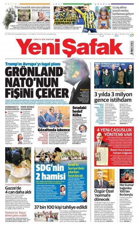 07 Ocak 2026 Yeni Şafak Gazetesi Manşetleri