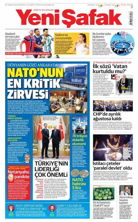 07 Temmuz 2026 Yeni Şafak Gazetesi Manşetleri