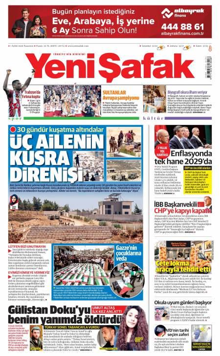 07 Eylül 2026 Yeni Şafak Gazetesi Manşetleri