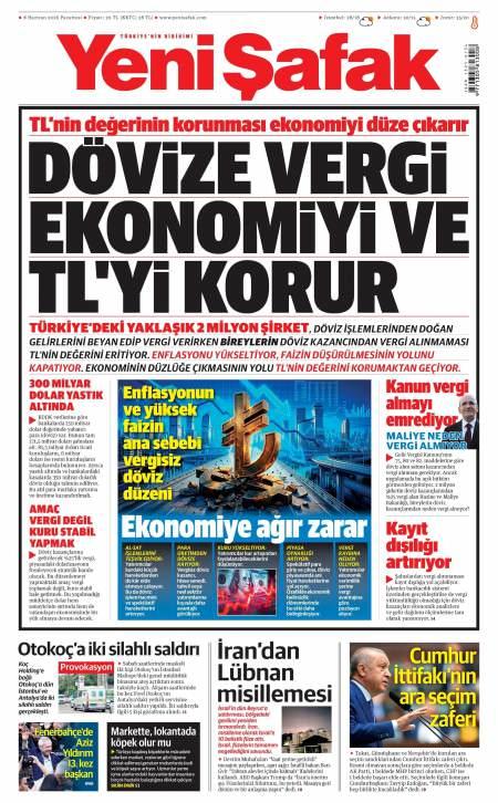 08 Haziran 2026 Yeni Şafak Gazetesi Manşetleri
