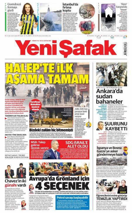 10 Ocak 2026 Yeni Şafak Gazetesi Manşetleri