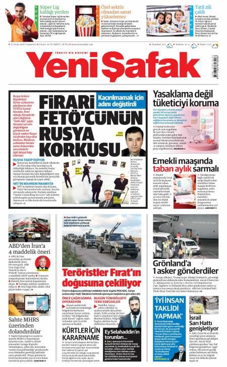 17 Ocak 2026 Yeni Şafak Gazetesi Manşetleri