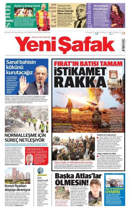 18 Ocak 2026 Yeni Şafak Gazetesi Manşetleri