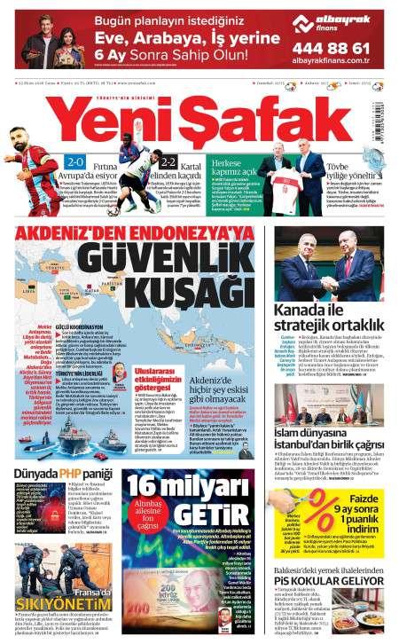 23 Ekim 2026 Yeni Şafak Gazetesi Manşetleri