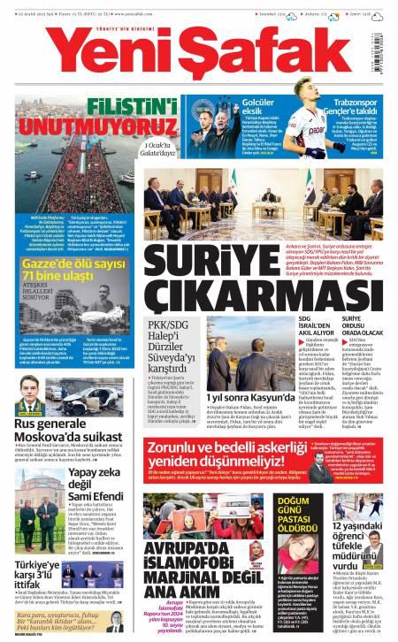 23 Aralık 2025 Yeni Şafak Gazetesi Manşetleri