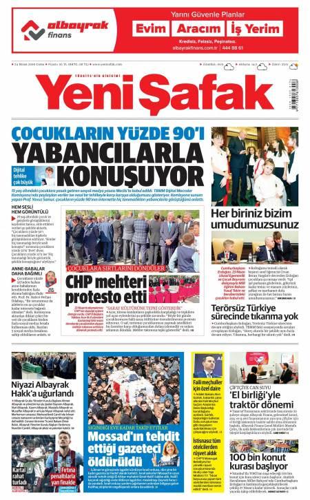24 Nisan 2026 Yeni Şafak Gazetesi Manşetleri