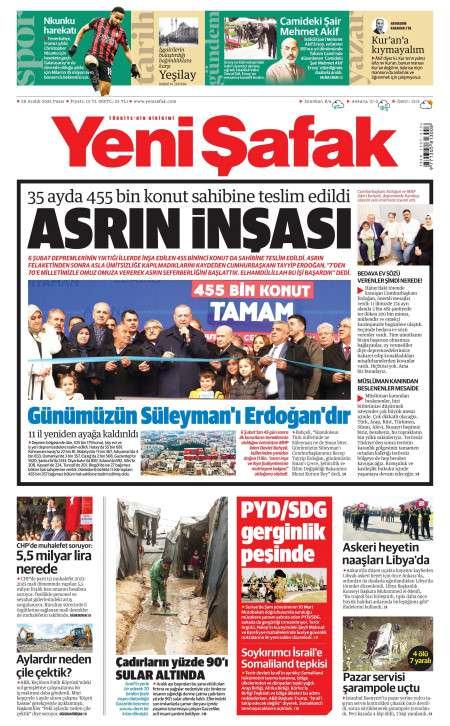 28 Aralık 2025 Yeni Şafak Gazetesi Manşetleri