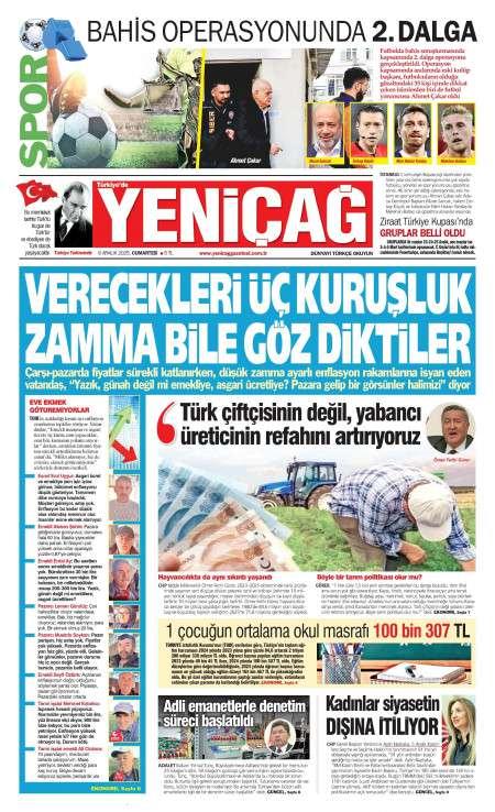 06 Aralık 2025 Yeni Çağ Gazetesi Manşetleri