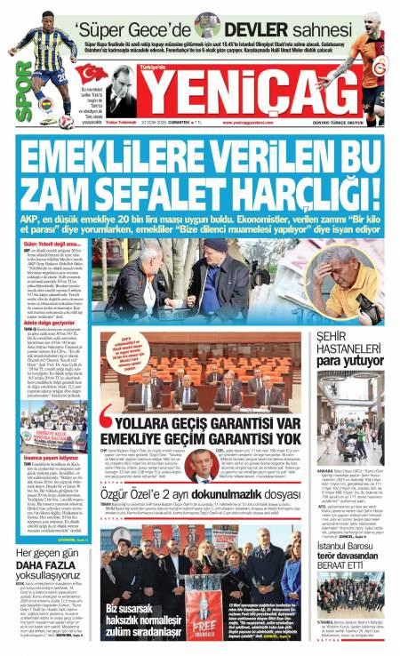 10 Ocak 2026 Yeni Çağ Gazetesi Manşetleri