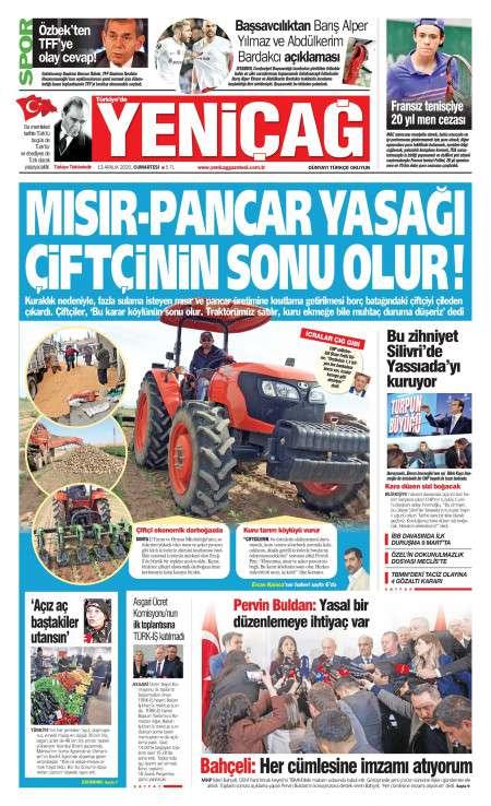 13 Aralık 2025 Yeni Çağ Gazetesi Manşetleri