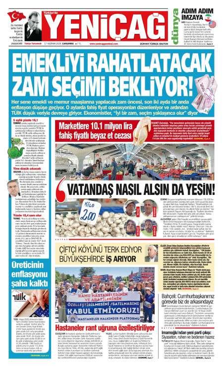 18 Haziran 2026 Yeni Çağ Gazetesi Manşetleri