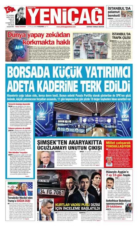 17 Eylül 2026 Yeni Çağ Gazetesi Manşetleri