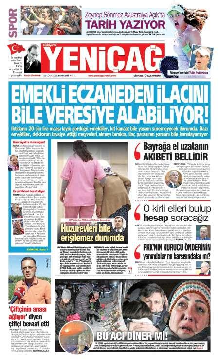 22 Ocak 2026 Yeni Çağ Gazetesi Manşetleri