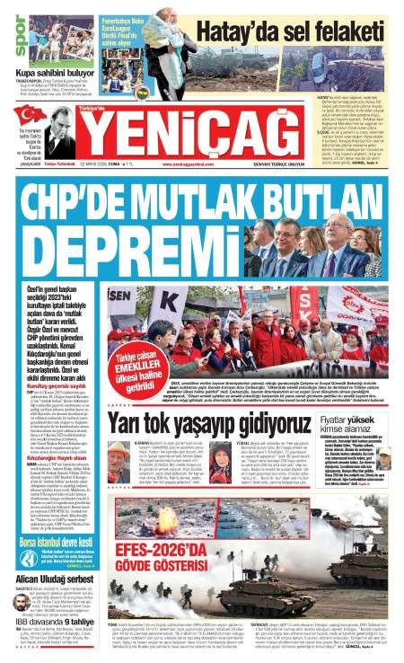 22 Mayıs 2026 Yeni Çağ Gazetesi Manşetleri