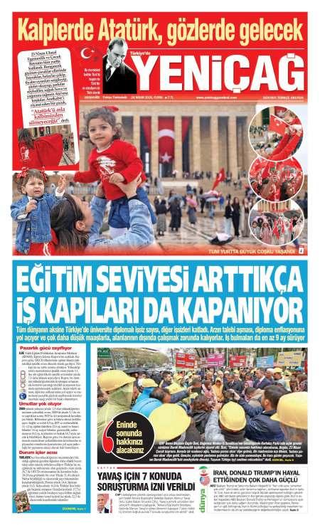 24 Nisan 2026 Yeni Çağ Gazetesi Manşetleri