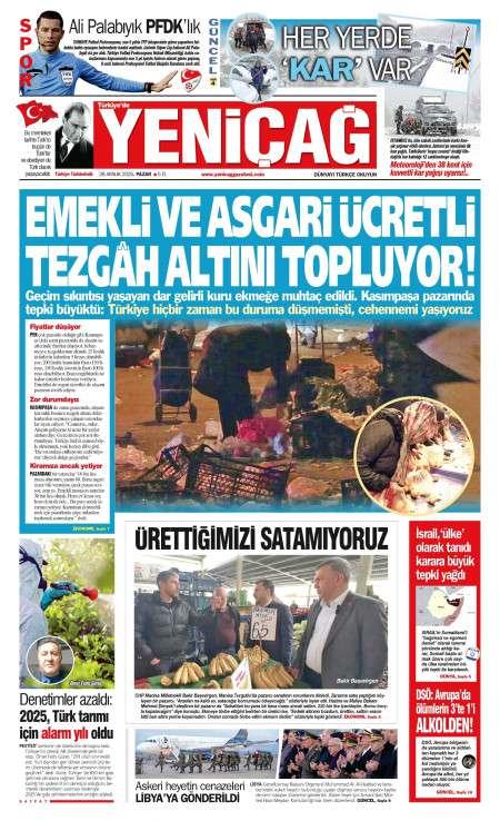 28 Aralık 2025 Yeni Çağ Gazetesi Manşetleri