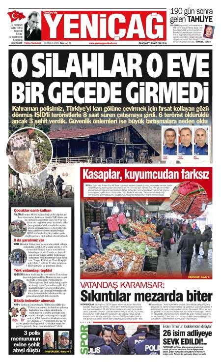 30 Aralık 2025 Yeni Çağ Gazetesi Manşetleri